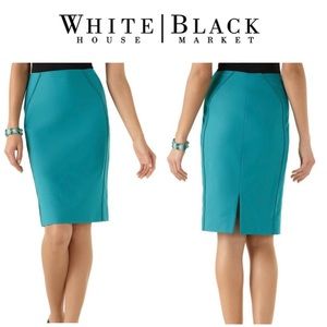 WHITE HOUSE BLACK MARKET LAGOON PERFECT FORM STRETCH TAILORED PENCIL SKIRT